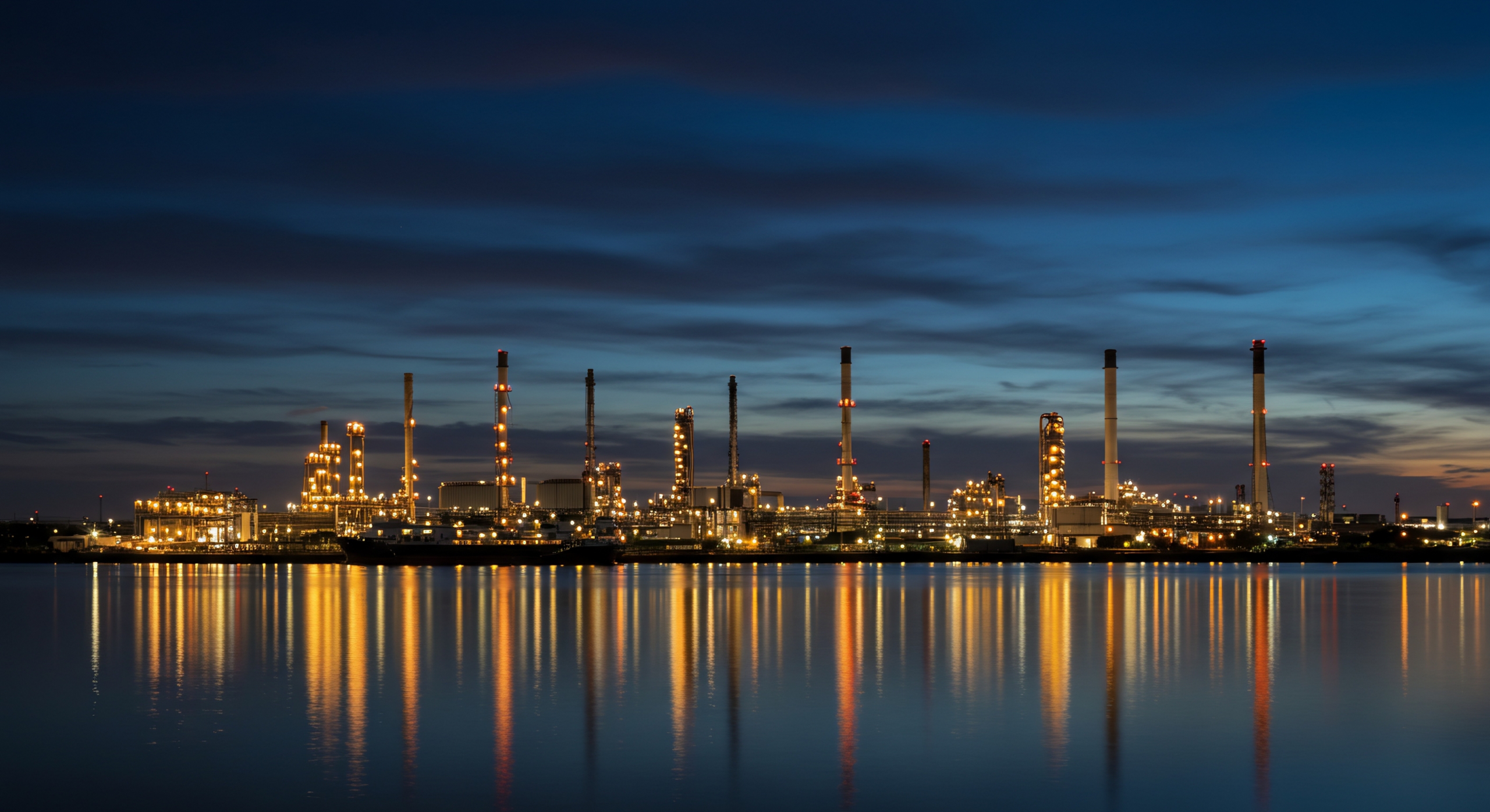 Oil Gas Refinery at Night